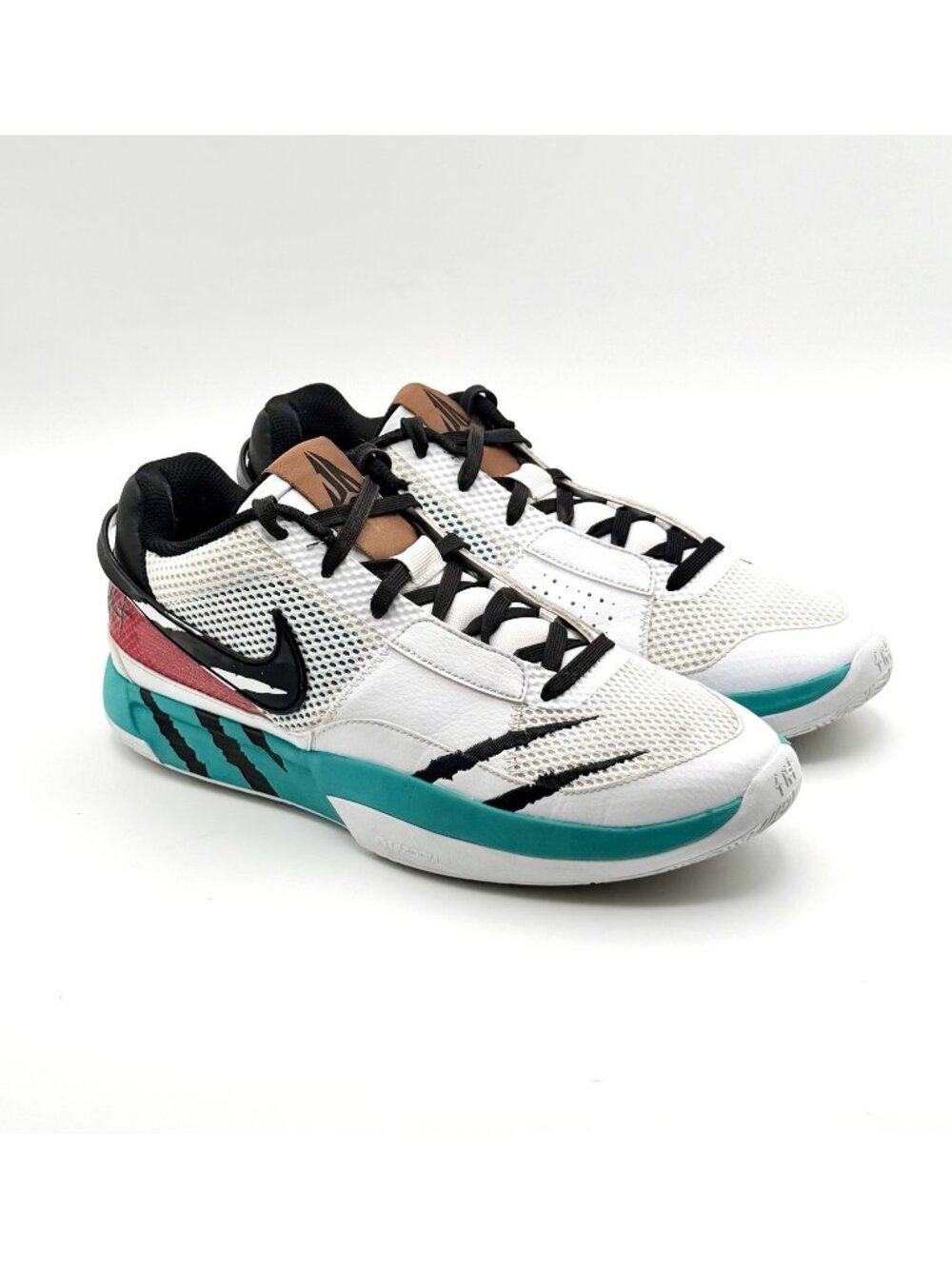 NIKE JA 1 SCRATCH Basketball Shoes FV5957-100 Mens Size 10 White Black Reverse